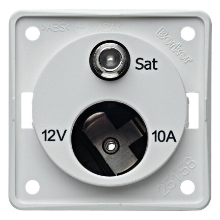 Steckdose 12 V | SAT, weiß matt