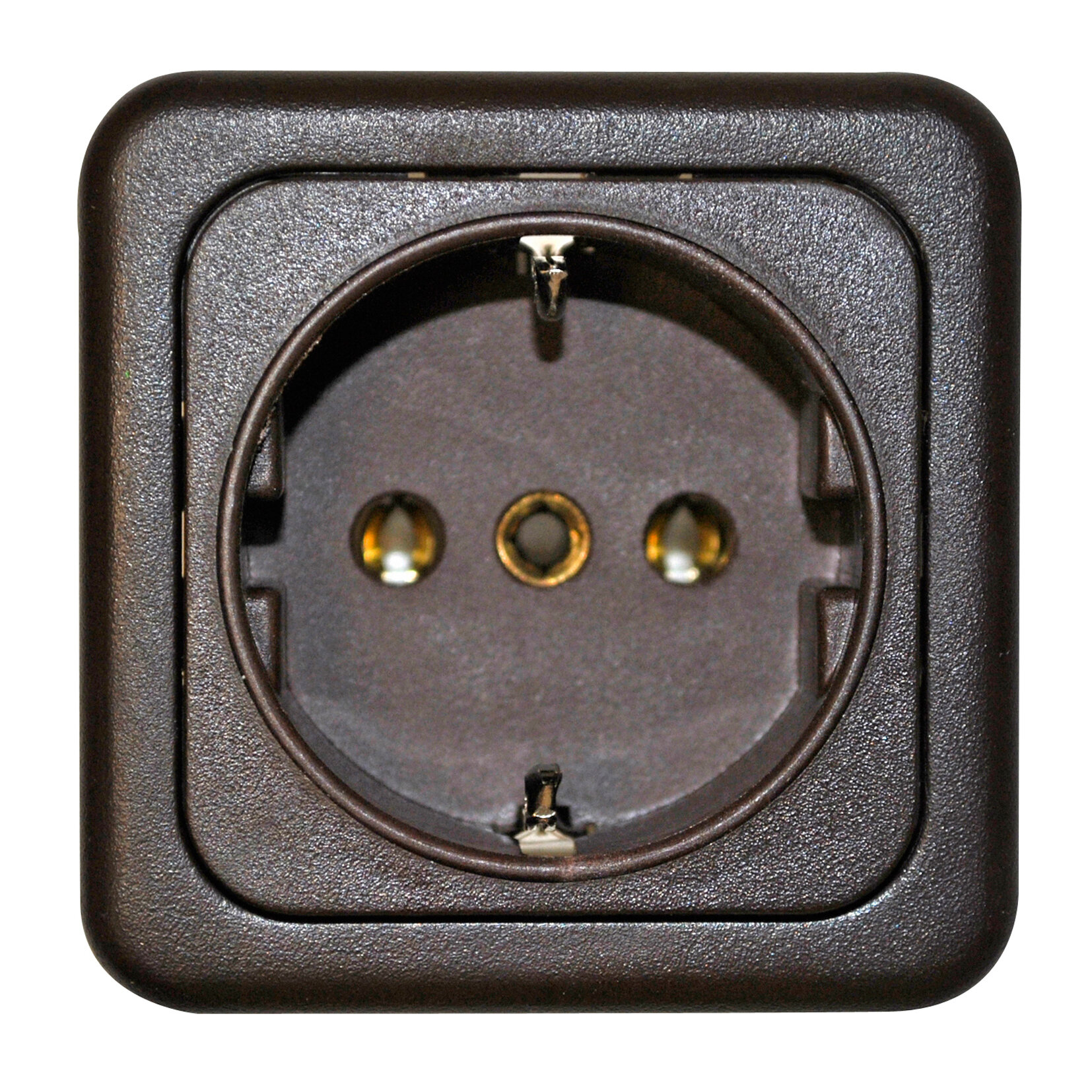 Schuko ohne Deckel, braun