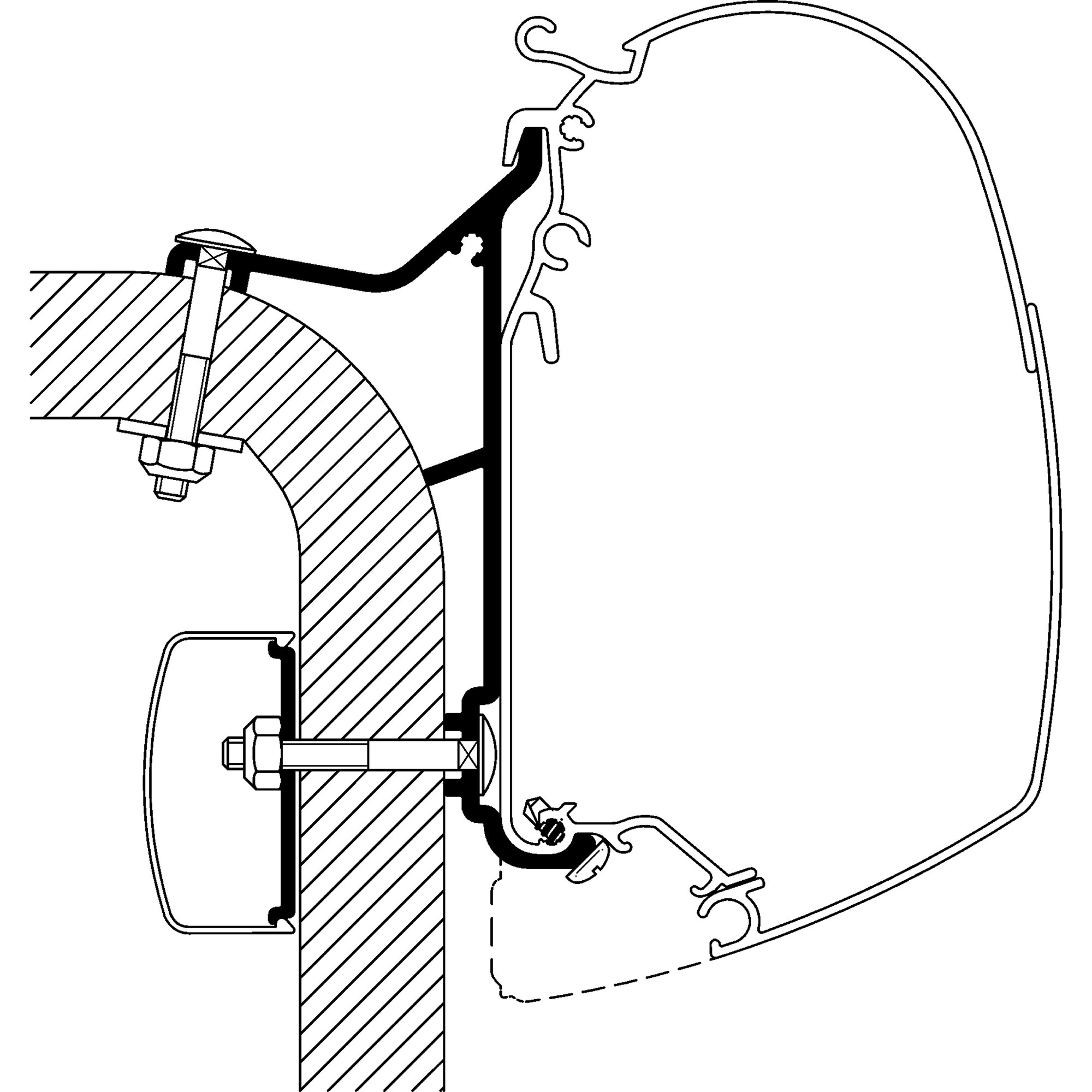 Adapter für Hymer B2-Klasse zu TO Serie 5 und 8, 3 m