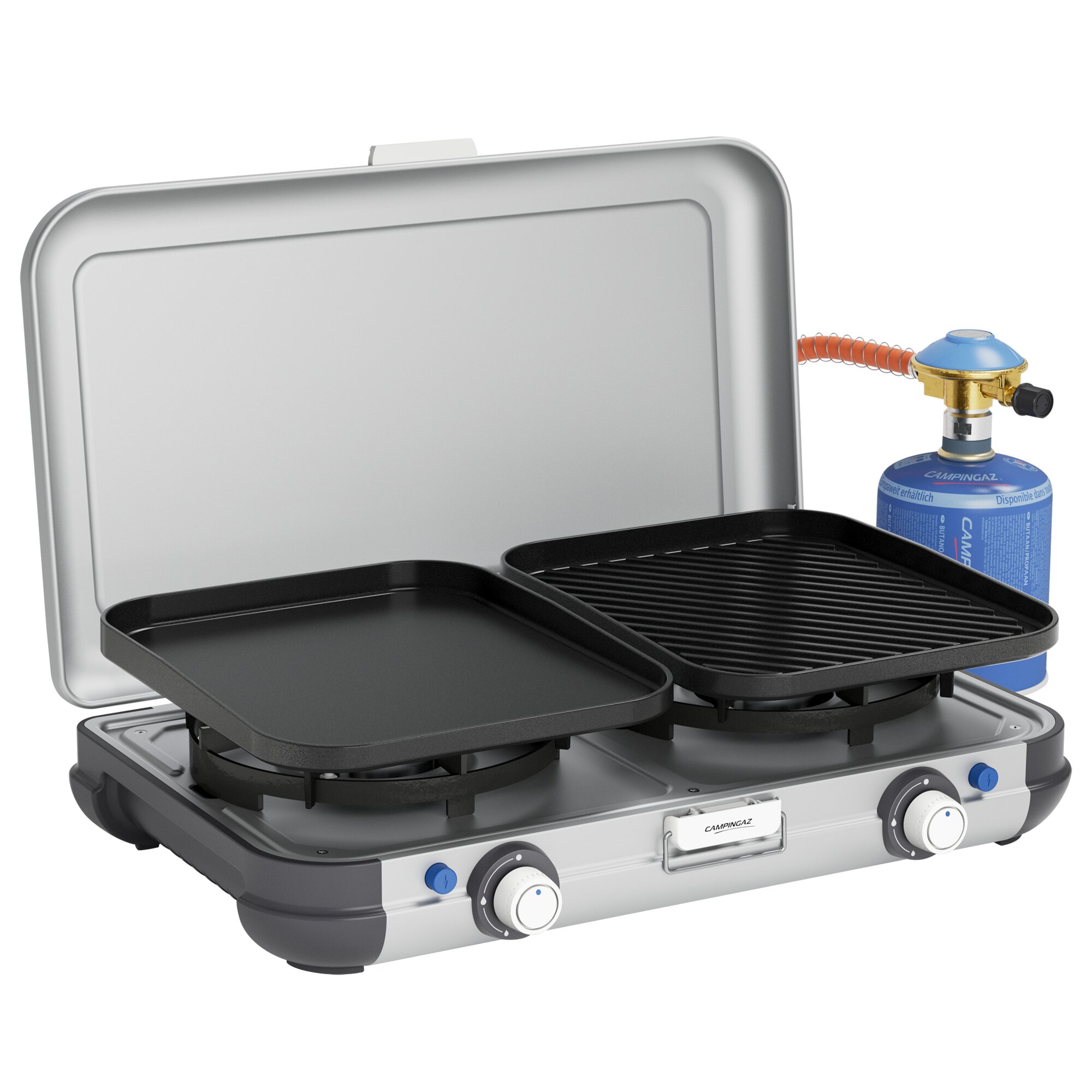 Gaskocher Camping Kitchen™ 2 GRILL & GO, Kartusche