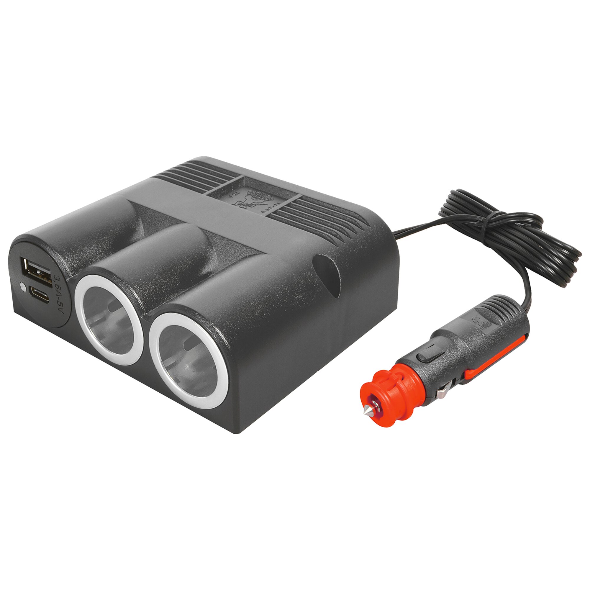 Aufbau-Dreifachverlängerung USB-A, USB-C und Power, 2 Power | USB-A | USB-C